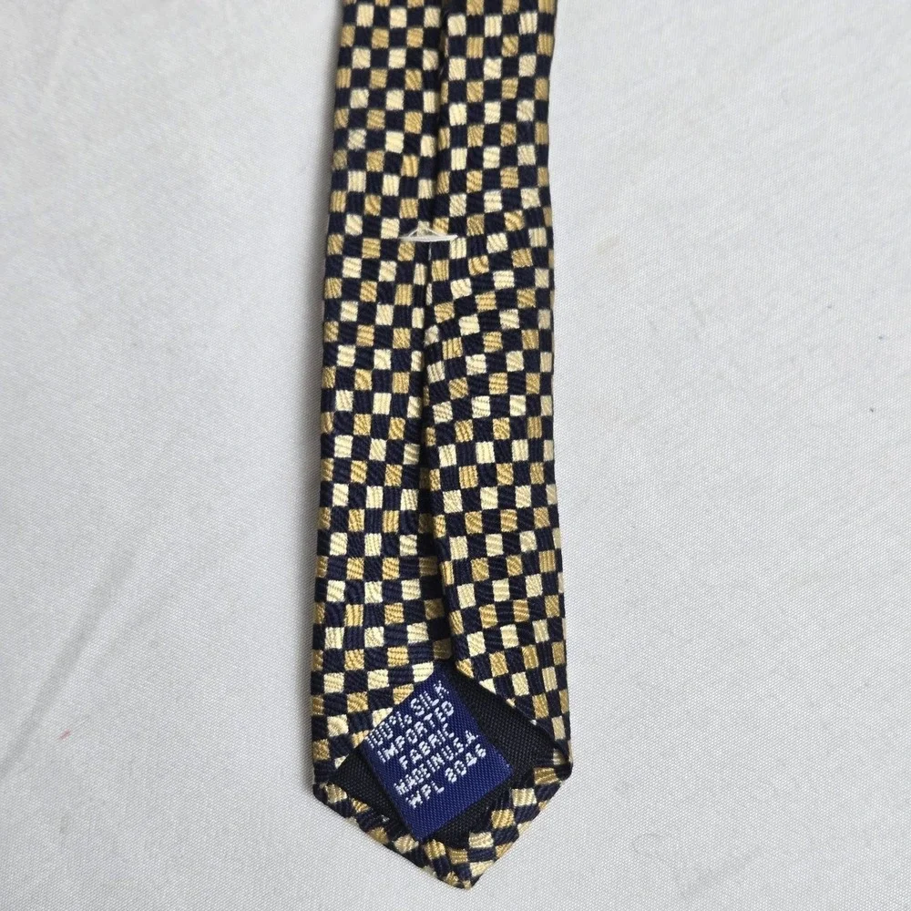 Savile Row 100% Silk Checkered Tie, Made in USA,‎ 8046, 56.5